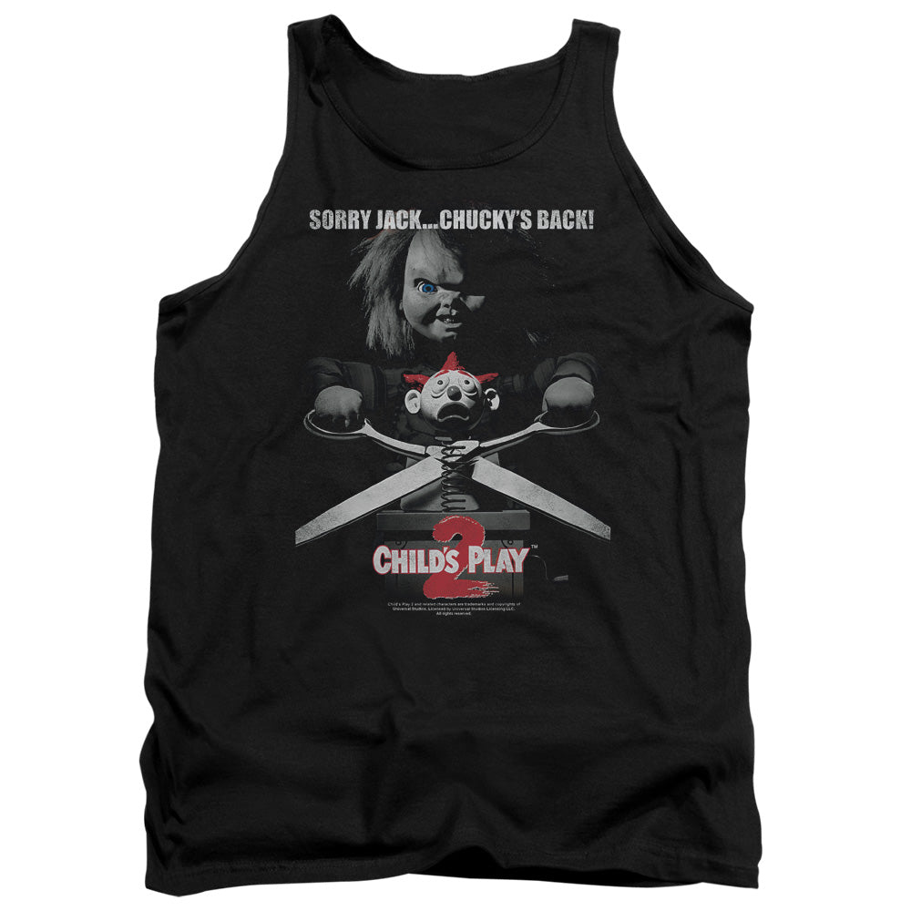 AN OFFCIALLY LICENSED CHILDS PLAY 2 JACK POSTER ADULT UNISEX TANK TOP BLACK