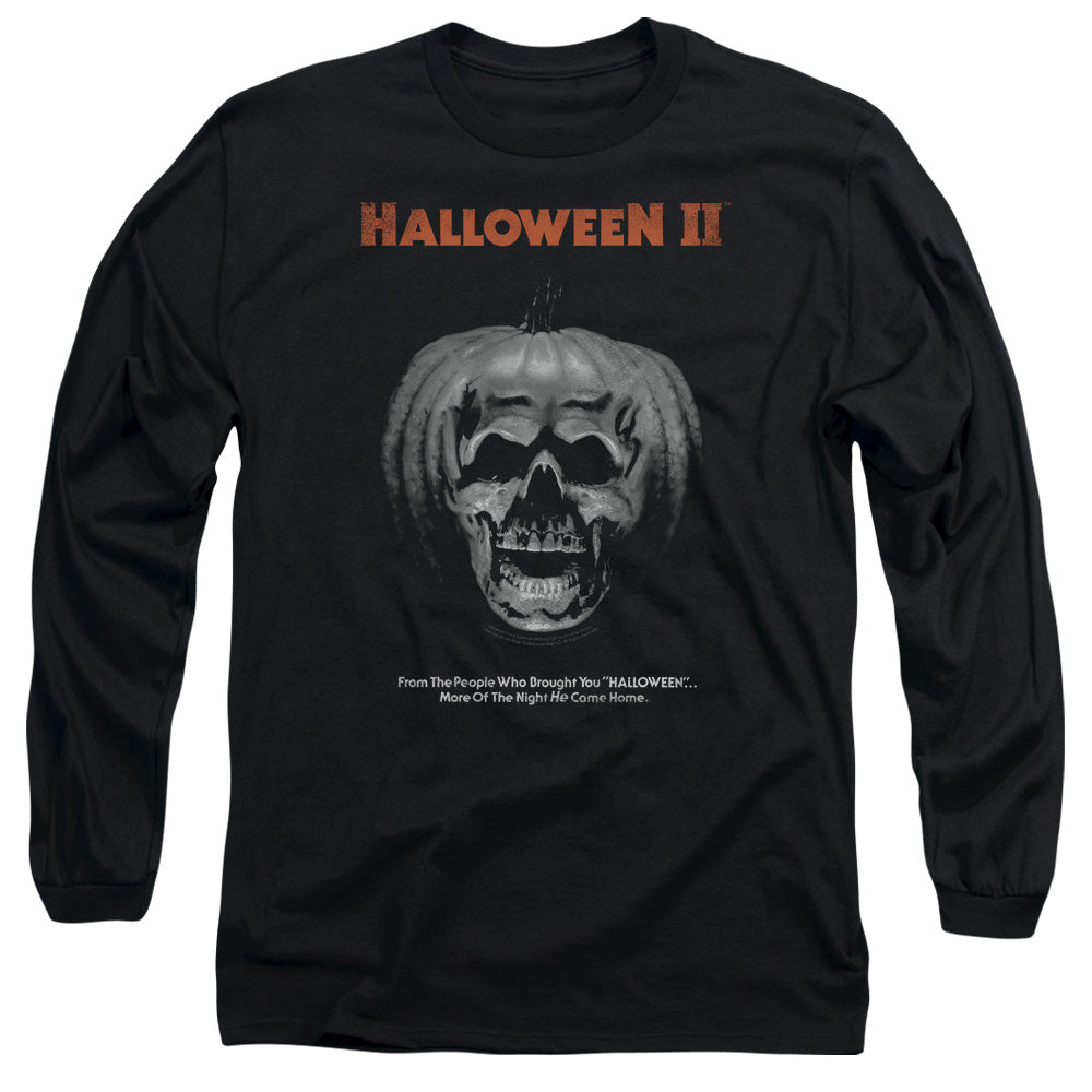 AN OFFCIALLY LICENSED HALLOWEEN II PUMPKIN POSTER MEN'S LONG SLEEVE T-SHIRT BLACK