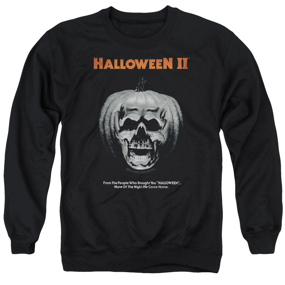 AN OFFCIALLY LICENSED HALLOWEEN II PUMPKIN POSTER ADULT UNISEX CREWNECK SWEATSHIRT BLACK