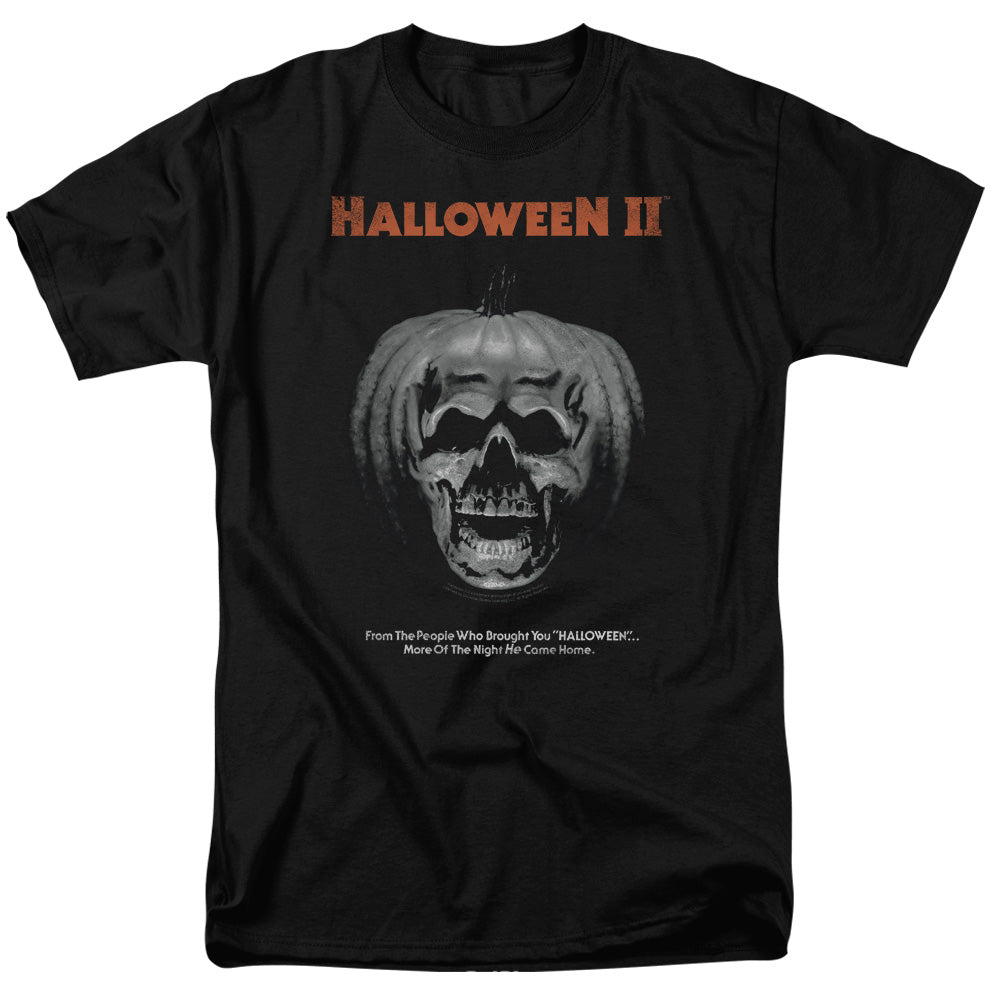 AN OFFCIALLY LICENSED HALLOWEEN II PUMPKIN POSTER MEN'S REGULAR FIT T-SHIRT BLACK