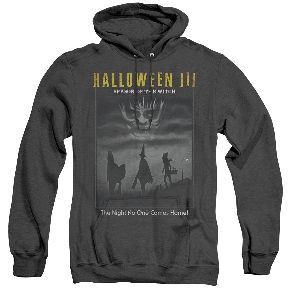 AN OFFCIALLY LICENSED HALLOWEEN III KIDS POSTER ADULT UNISEX HEATHER PULLOVER HOODIE BLACK