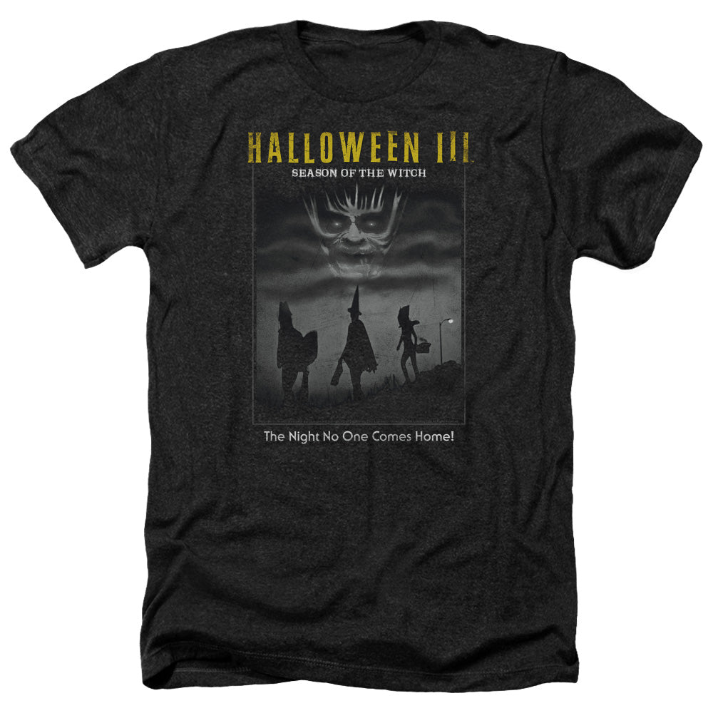 AN OFFCIALLY LICENSED HALLOWEEN III KIDS POSTER MEN'S HEATHER T-SHIRT CHARCOAL