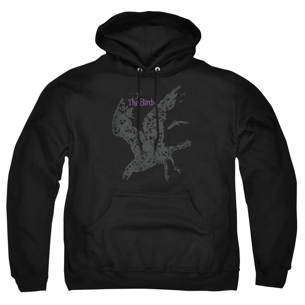 AN OFFCIALLY LICENSED BIRDS POSTER ADULT UNISEX PULLOVER HOODIE BLACK