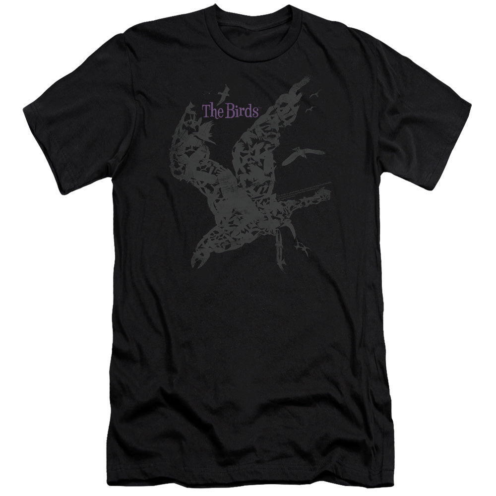 AN OFFCIALLY LICENSED BIRDS POSTER MEN'S PREMIUM SLIM FIT T-SHIRT BLACK