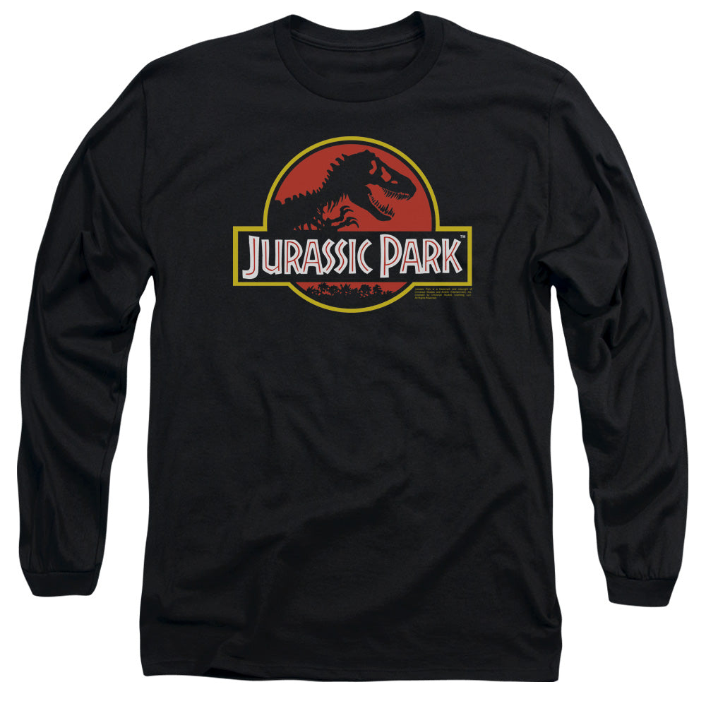 AN OFFCIALLY LICENSED JURASSIC PARK CLASSIC LOGO MEN'S LONG SLEEVE T-SHIRT BLACK