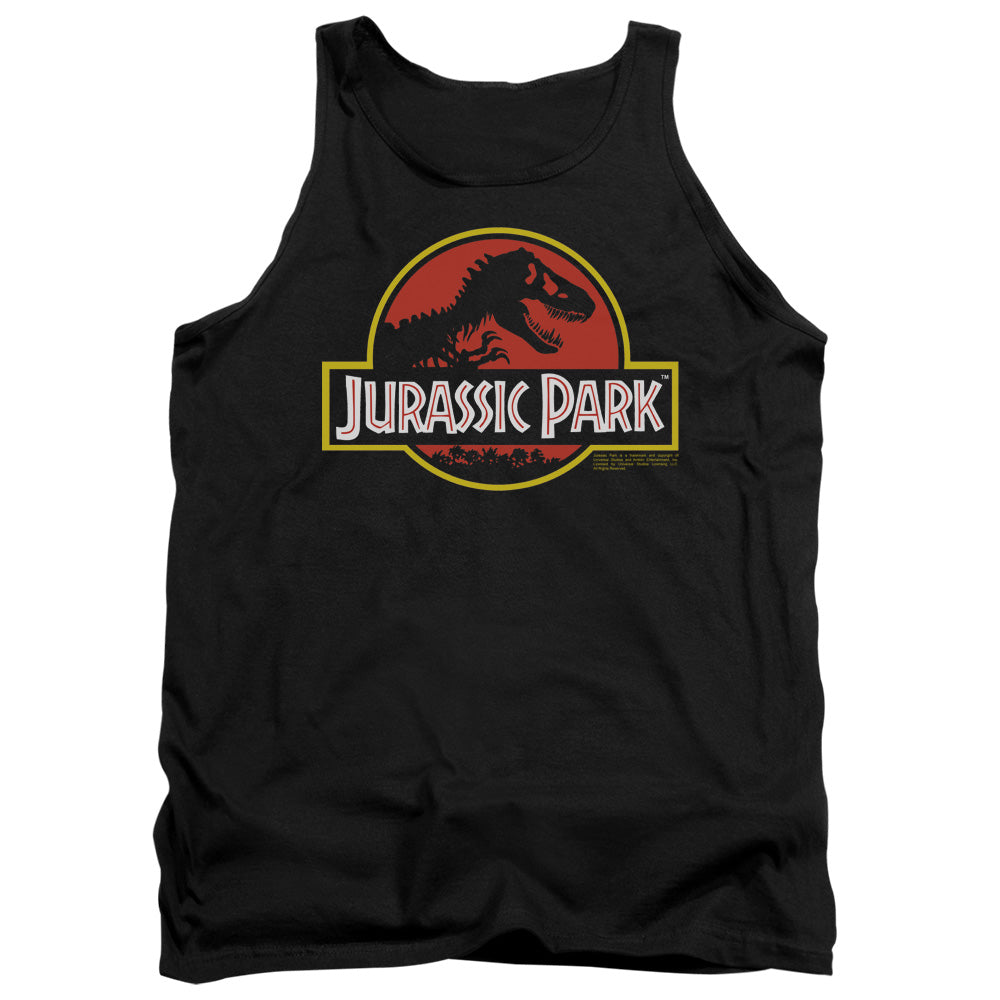 AN OFFCIALLY LICENSED JURASSIC PARK CLASSIC LOGO ADULT UNISEX TANK TOP BLACK