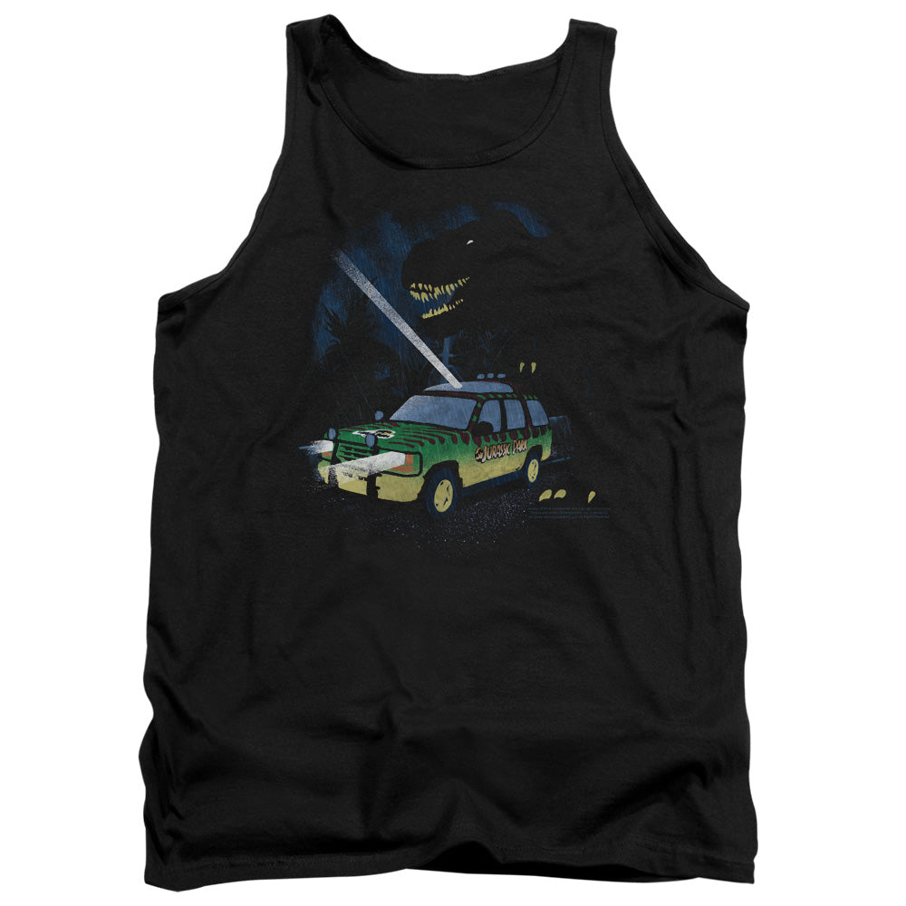 AN OFFCIALLY LICENSED JURASSIC PARK TURN IT OFF ADULT UNISEX TANK TOP BLACK