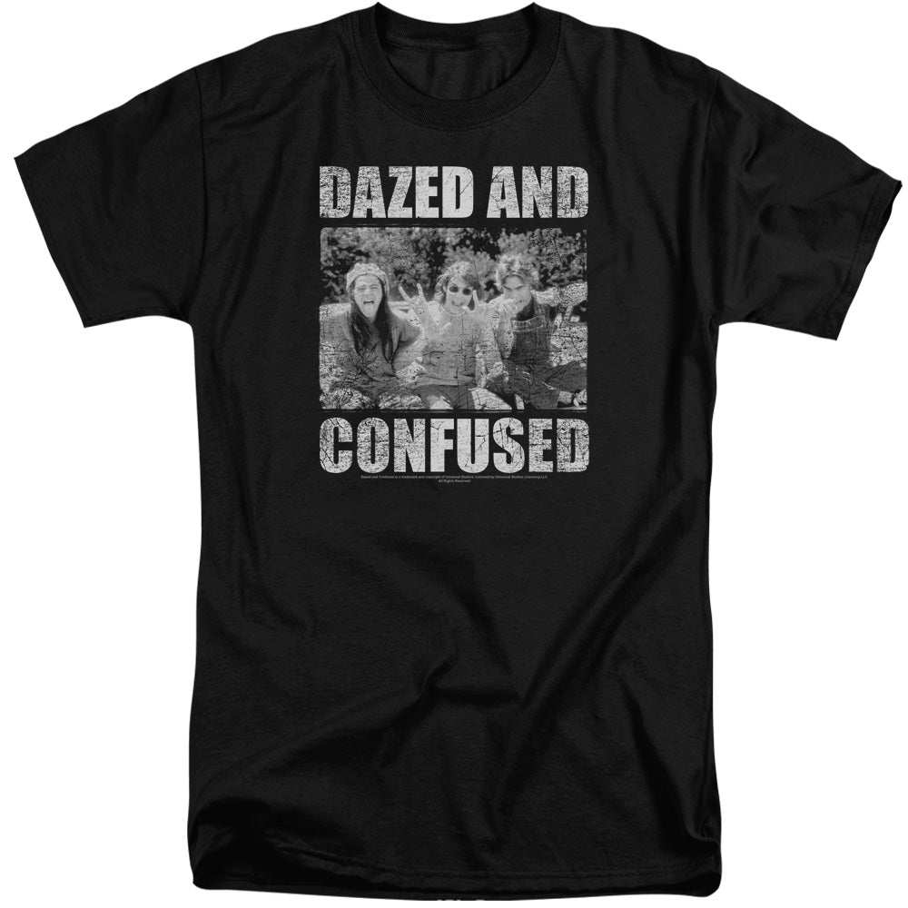 AN OFFCIALLY LICENSED DAZED AND CONFUSED ROCK ON MEN'S TALL FIT T-SHIRT BLACK