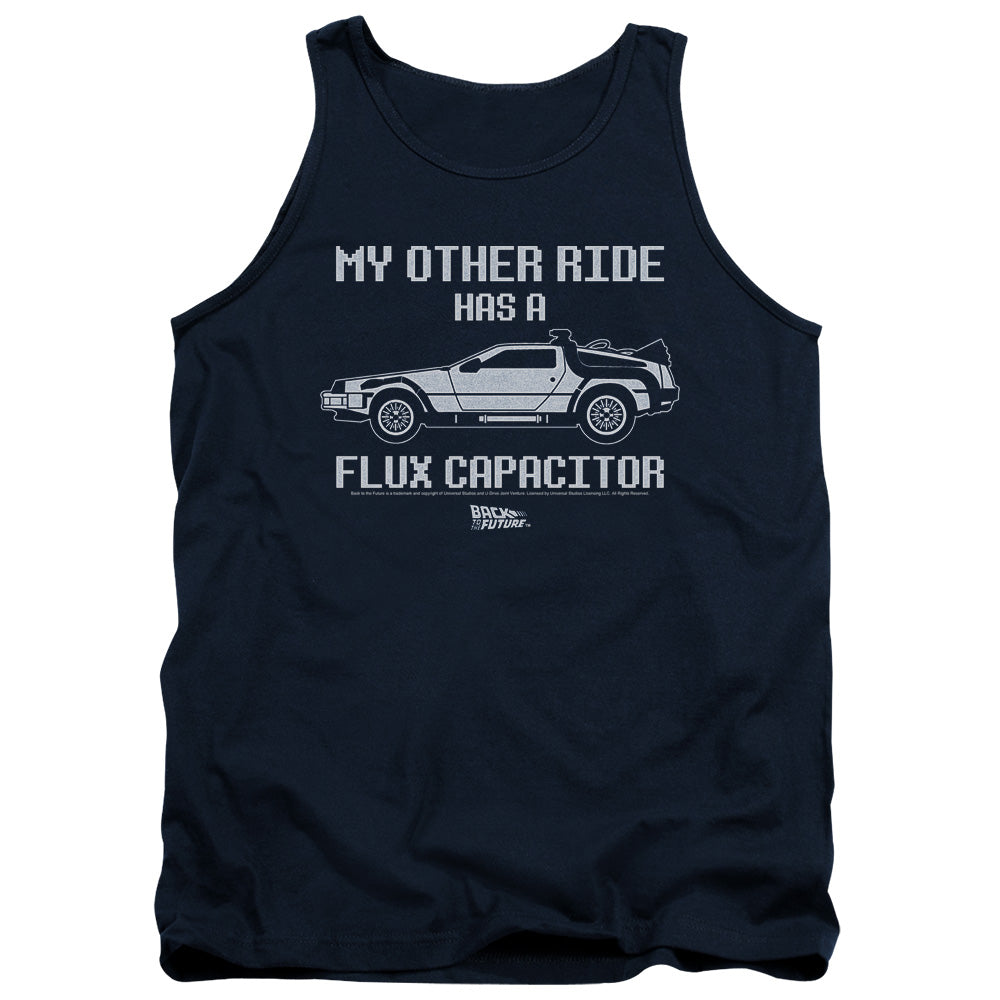 AN OFFCIALLY LICENSED BACK TO THE FUTURE OTHER RIDE ADULT UNISEX TANK TOP NAVY