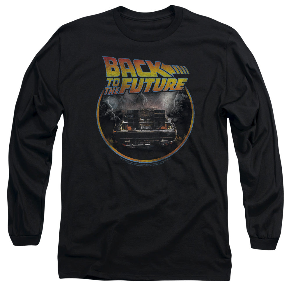 AN OFFCIALLY LICENSED BACK TO THE FUTURE BACK MEN'S LONG SLEEVE T-SHIRT BLACK