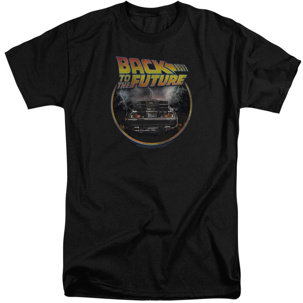 AN OFFCIALLY LICENSED BACK TO THE FUTURE BACK MEN'S TALL FIT T-SHIRT BLACK