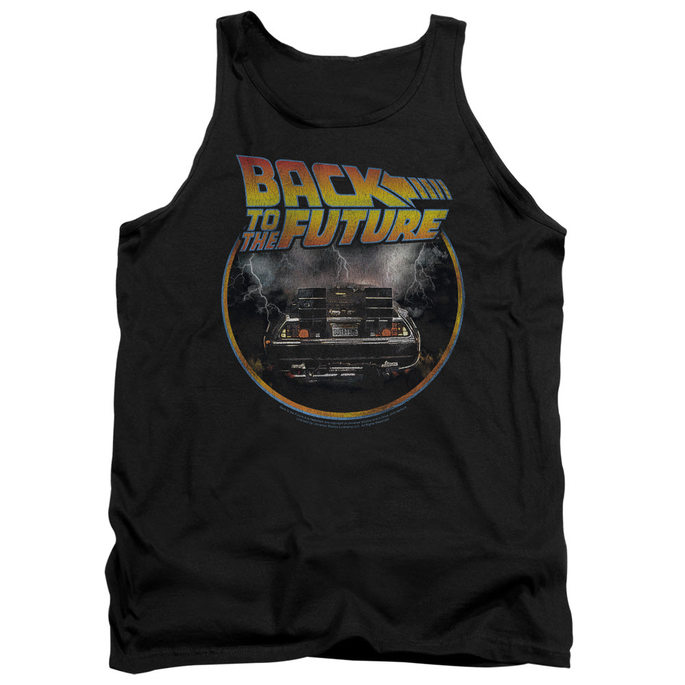 AN OFFCIALLY LICENSED BACK TO THE FUTURE BACK ADULT UNISEX TANK TOP BLACK