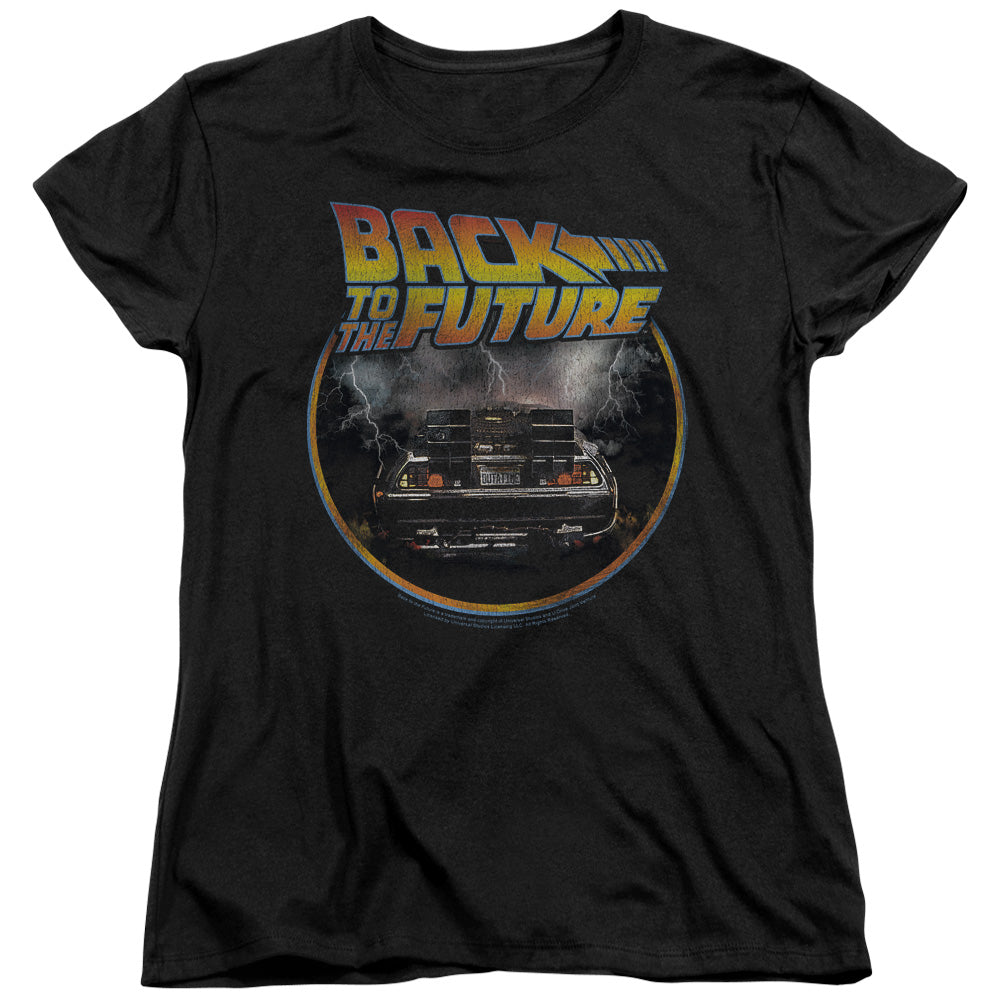 AN OFFCIALLY LICENSED BACK TO THE FUTURE BACK WOMEN'S REGULAR FIT T-SHIRT BLACK