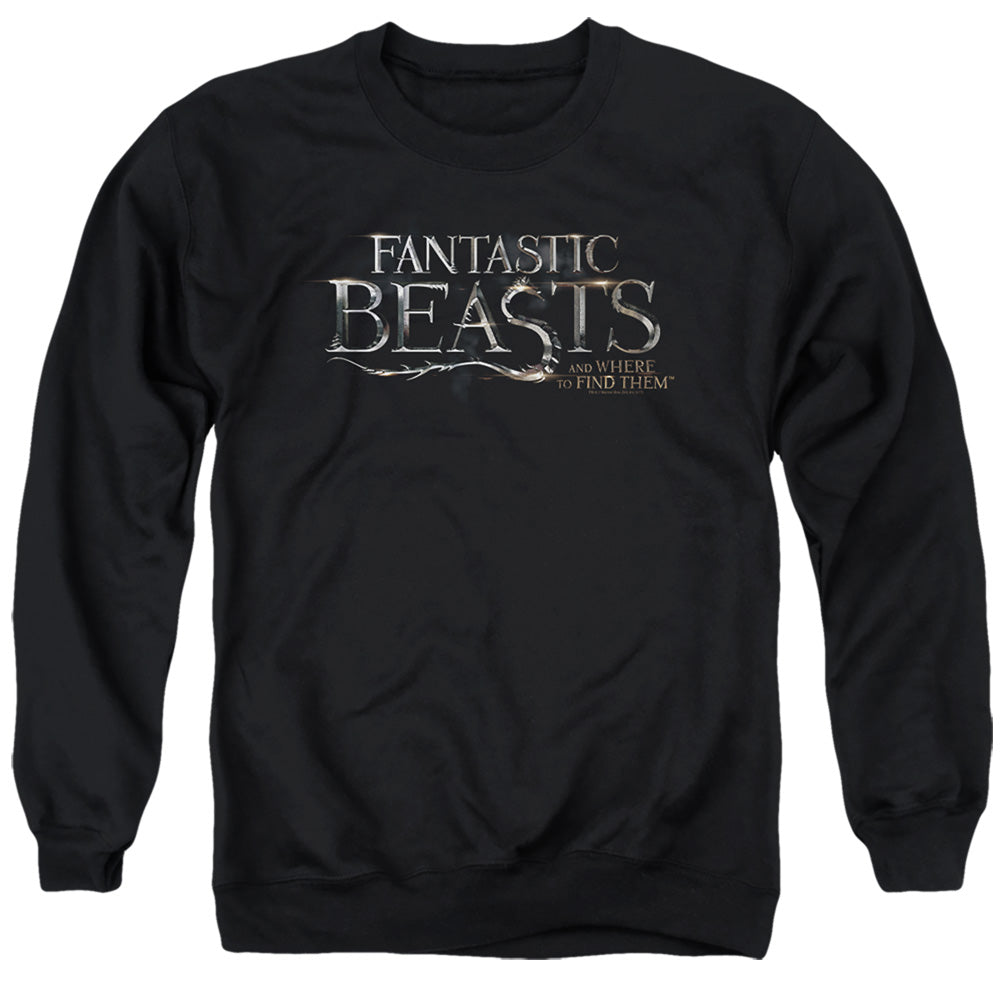 AN OFFCIALLY LICENSED FANTASTIC BEASTS LOGO ADULT UNISEX CREWNECK SWEATSHIRT BLACK