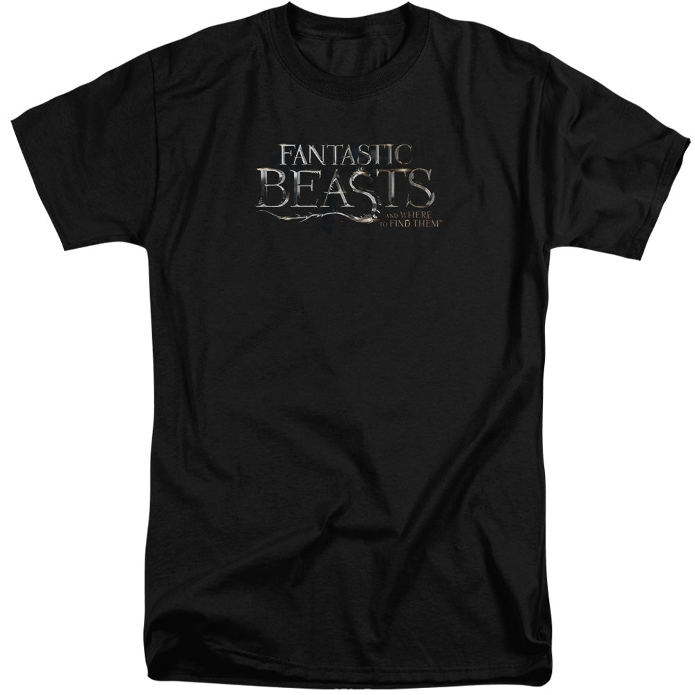 AN OFFCIALLY LICENSED FANTASTIC BEASTS LOGO MEN'S TALL FIT T-SHIRT BLACK