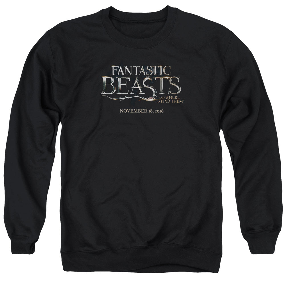 AN OFFCIALLY LICENSED FANTASTIC BEASTS LOGO ADULT UNISEX CREWNECK SWEATSHIRT BLACK
