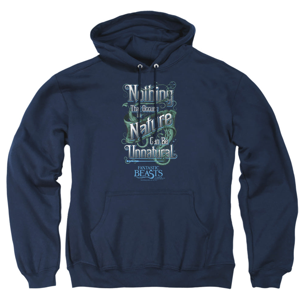 AN OFFCIALLY LICENSED FANTASTIC BEASTS UNNATURAL ADULT UNISEX PULLOVER HOODIE NAVY