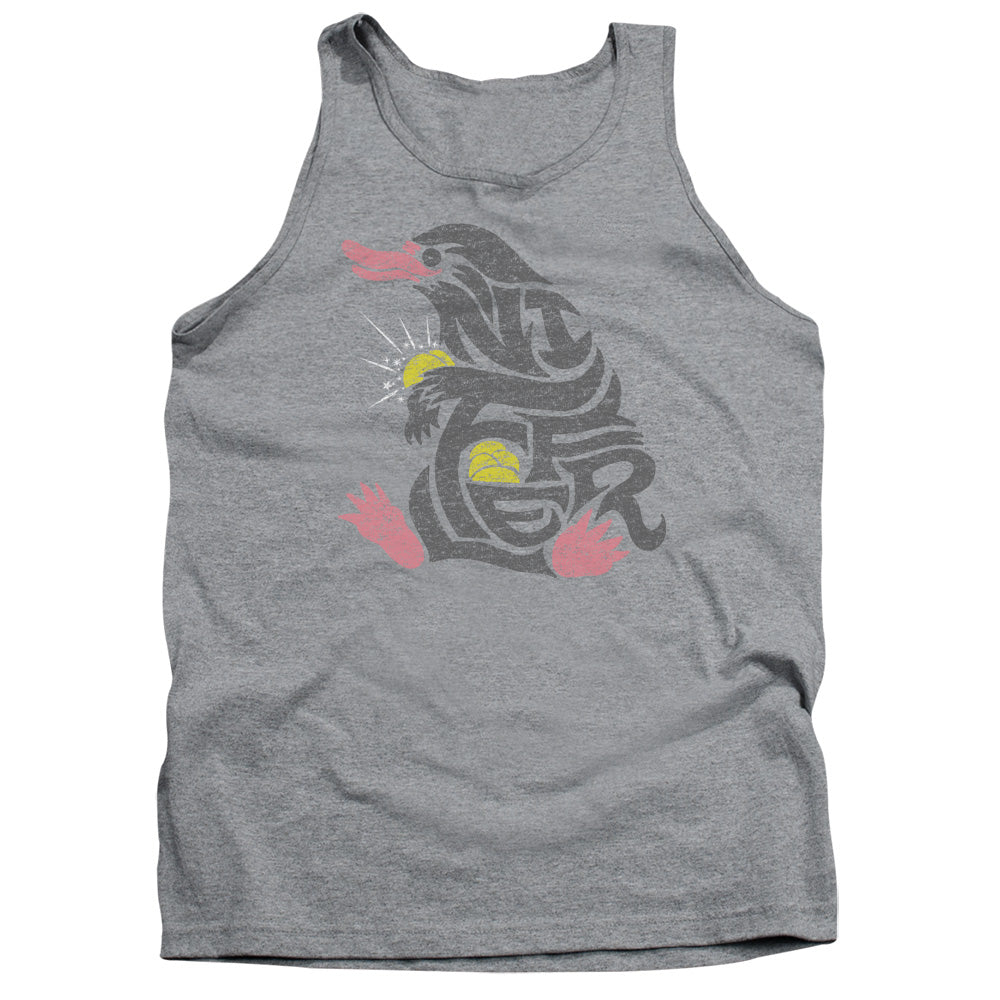 AN OFFCIALLY LICENSED FANTASTIC BEASTS NIFFLER ADULT UNISEX TANK TOP ATHLETIC HEATHER