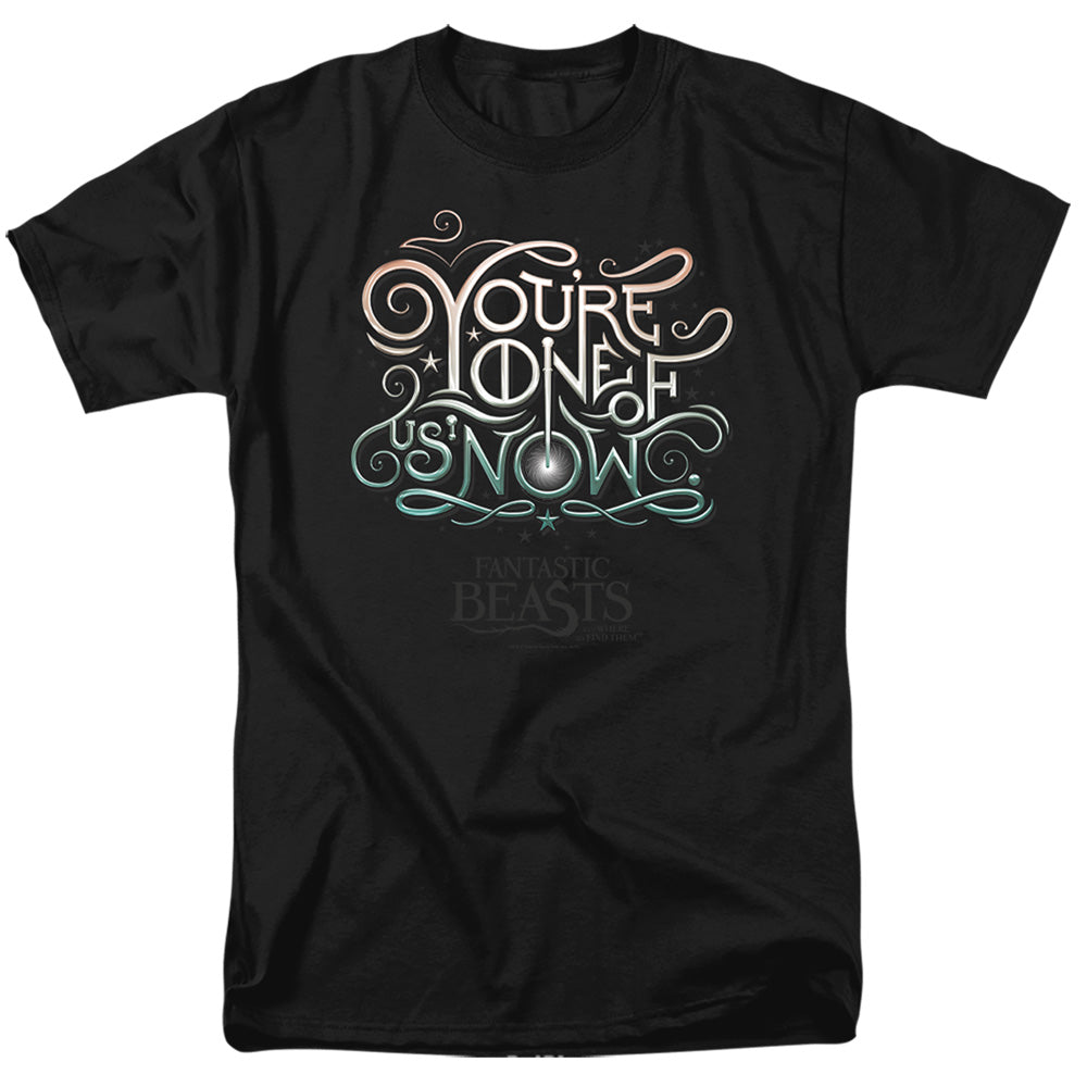 AN OFFCIALLY LICENSED FANTASTIC BEASTS ONE OF US MEN'S REGULAR FIT T-SHIRT BLACK