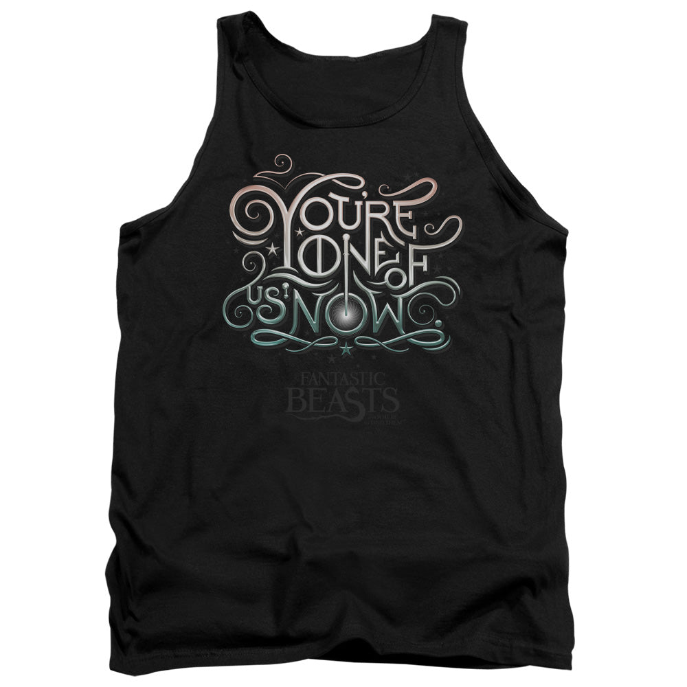 AN OFFCIALLY LICENSED FANTASTIC BEASTS ONE OF US ADULT UNISEX TANK TOP BLACK