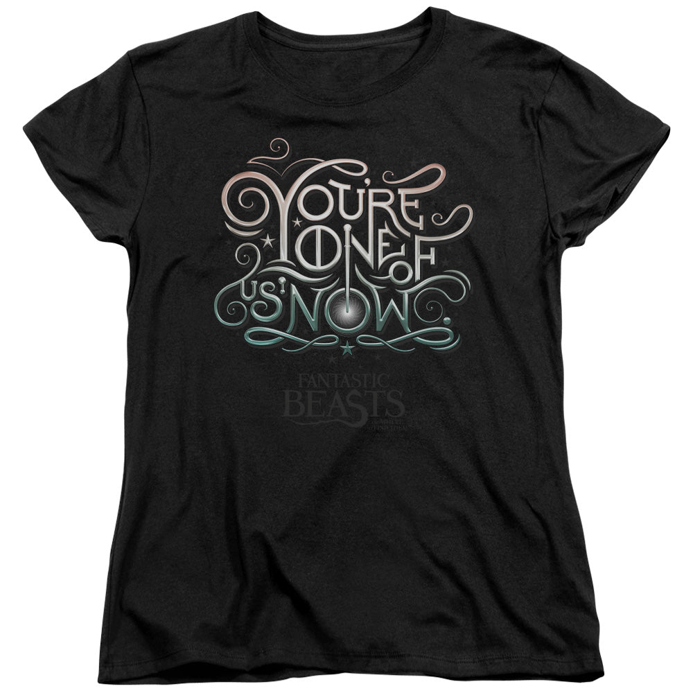 AN OFFCIALLY LICENSED FANTASTIC BEASTS ONE OF US WOMEN'S REGULAR FIT T-SHIRT BLACK