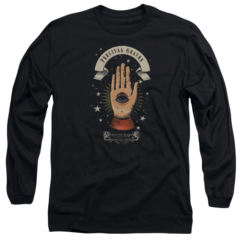 AN OFFCIALLY LICENSED FANTASTIC BEASTS PERCIVAL GRAVES MEN'S LONG SLEEVE T-SHIRT BLACK