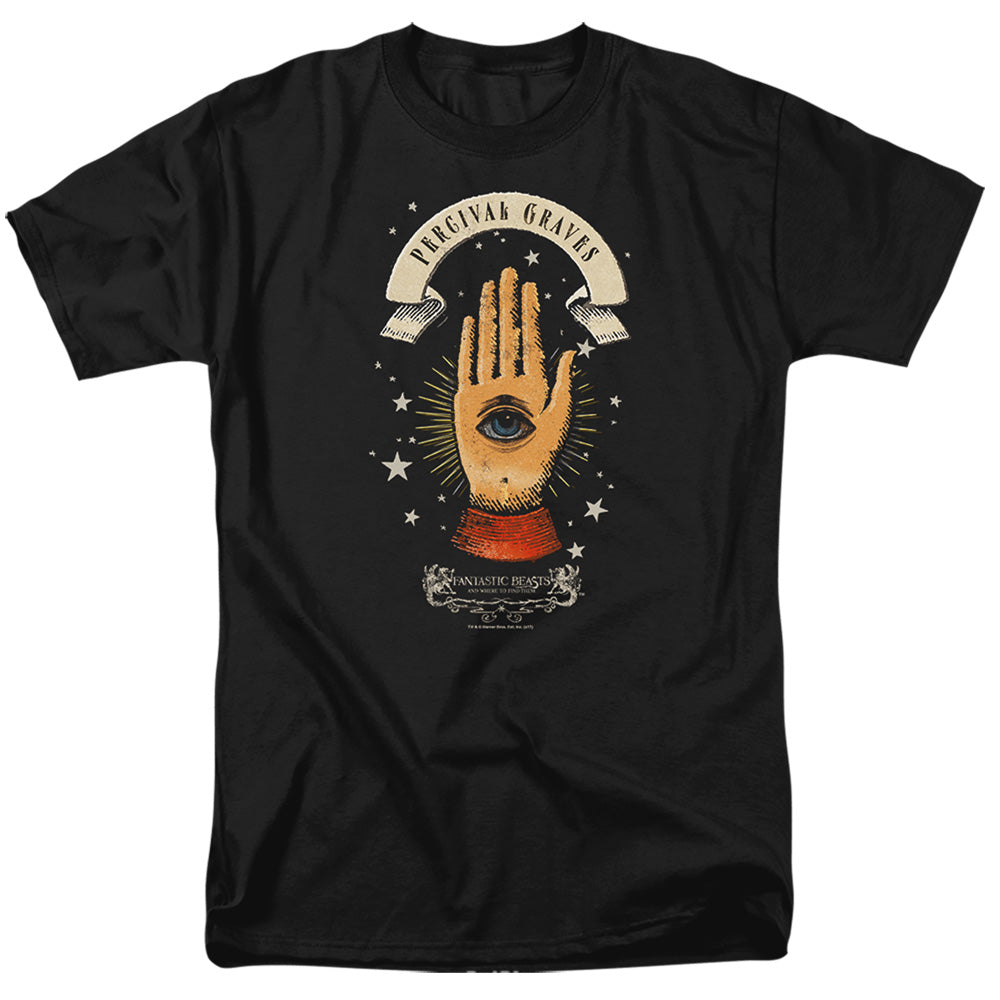 AN OFFCIALLY LICENSED FANTASTIC BEASTS PERCIVAL GRAVES MEN'S REGULAR FIT T-SHIRT BLACK