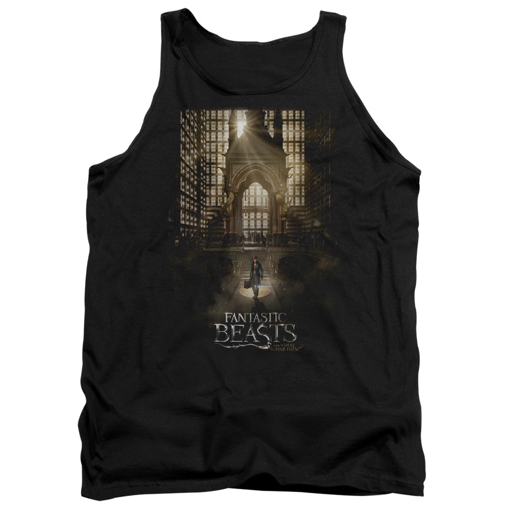 AN OFFCIALLY LICENSED FANTASTIC BEASTS POSTER ADULT UNISEX TANK TOP BLACK