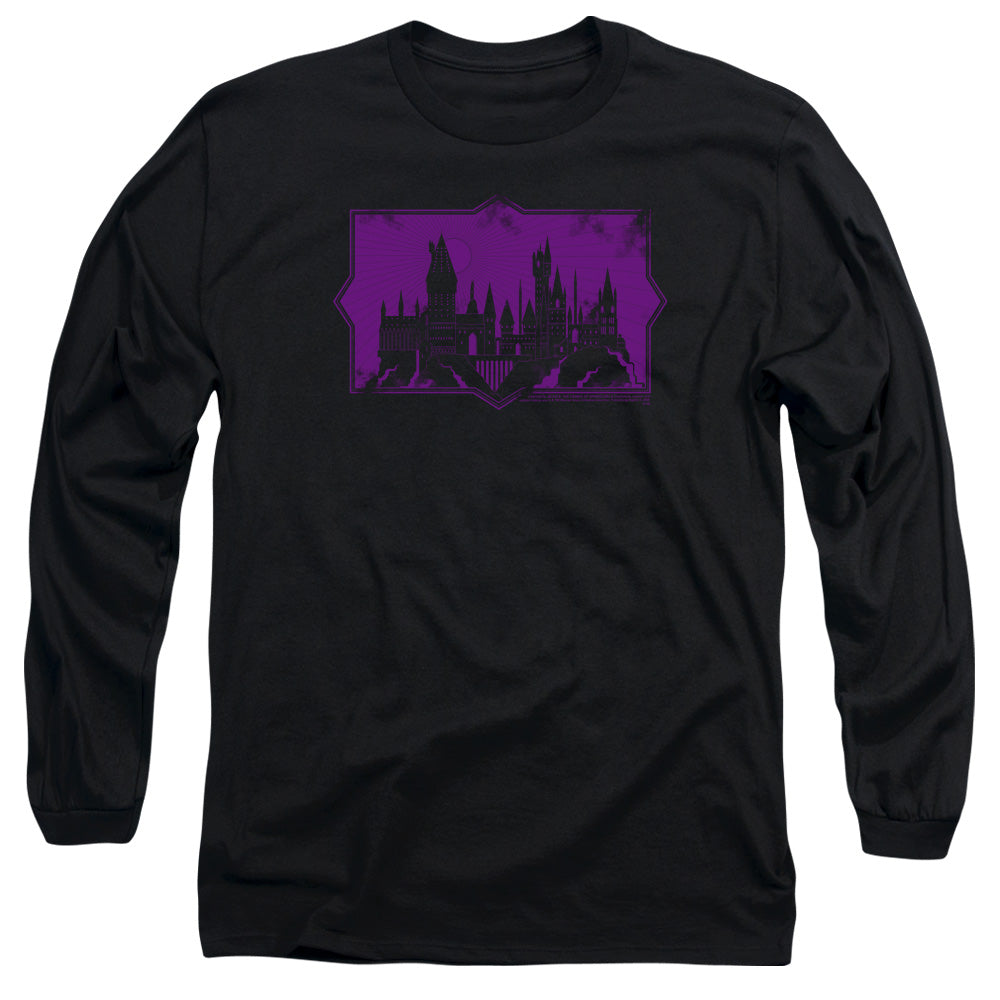 AN OFFCIALLY LICENSED FANTASTIC BEASTS 2 HOGWARTS SILHOUETTE MEN'S LONG SLEEVE T-SHIRT BLACK