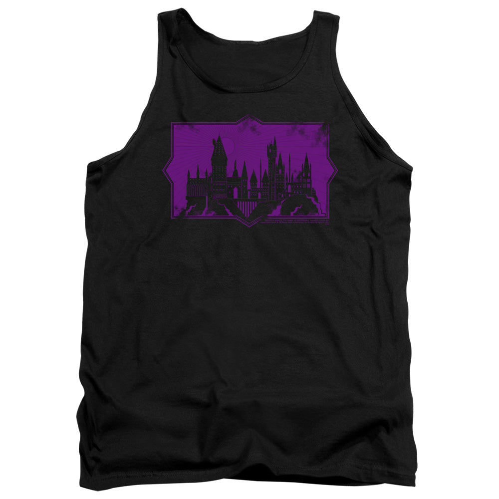 AN OFFCIALLY LICENSED FANTASTIC BEASTS 2 HOGWARTS SILHOUETTE ADULT UNISEX TANK TOP BLACK