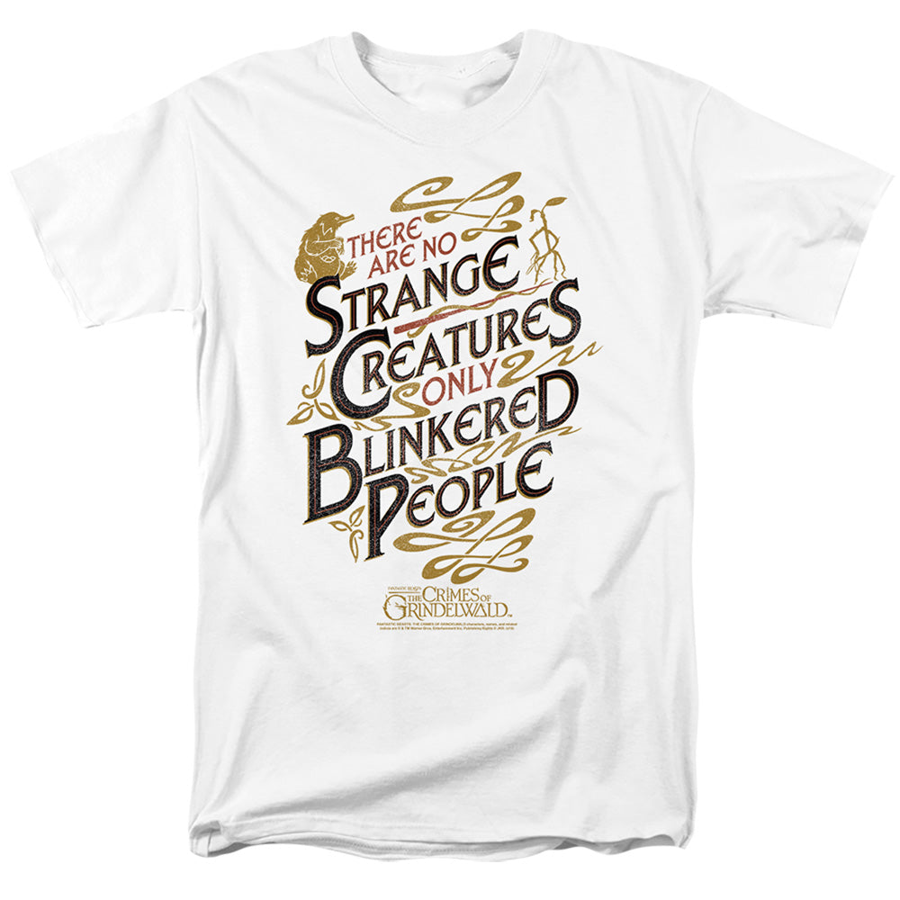 AN OFFCIALLY LICENSED FANTASTIC BEASTS 2 BLINKERED PEOPLE MEN'S REGULAR FIT T-SHIRT WHITE