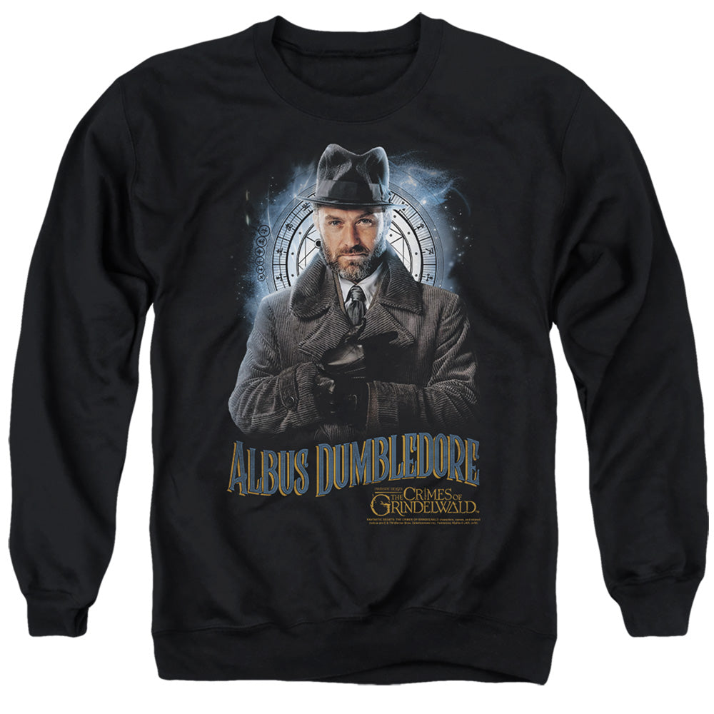AN OFFCIALLY LICENSED FANTASTIC BEASTS 2 DUMBLEDORE ADULT UNISEX CREWNECK SWEATSHIRT BLACK