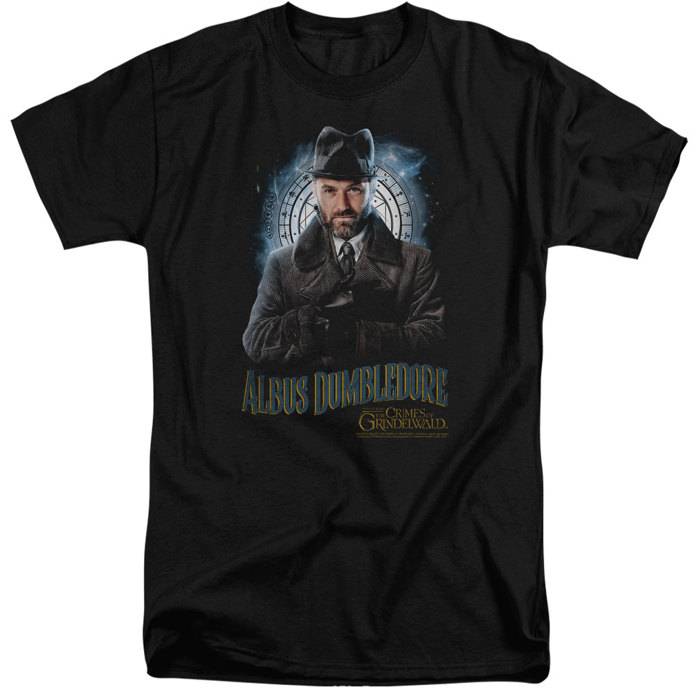 AN OFFCIALLY LICENSED FANTASTIC BEASTS 2 DUMBLEDORE MEN'S TALL FIT T-SHIRT BLACK