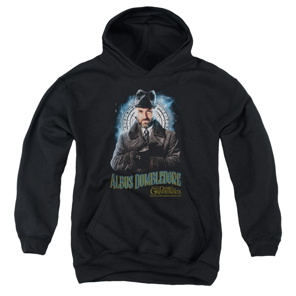AN OFFCIALLY LICENSED FANTASTIC BEASTS 2 DUMBLEDORE YOUTH HOODIE BLACK