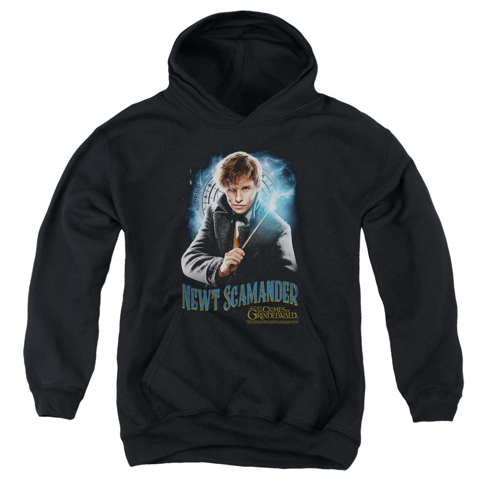 AN OFFCIALLY LICENSED FANTASTIC BEASTS 2 SCAMANDER MONOGRAM YOUTH HOODIE BLACK