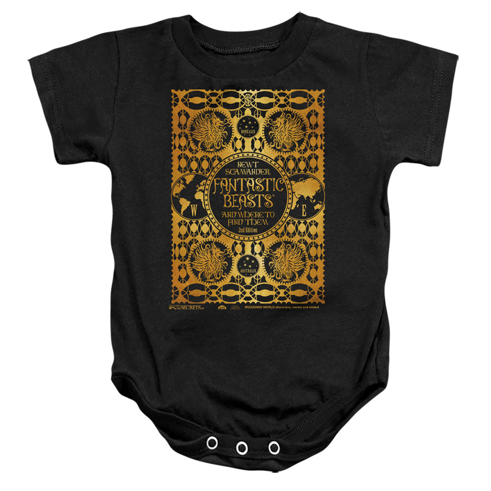 AN OFFCIALLY LICENSED FANTASTIC BEASTS THE SECRETS OF DUMBLEDORE FANTASTIC BEASTS COVER BABY BODYSUIT BLACK