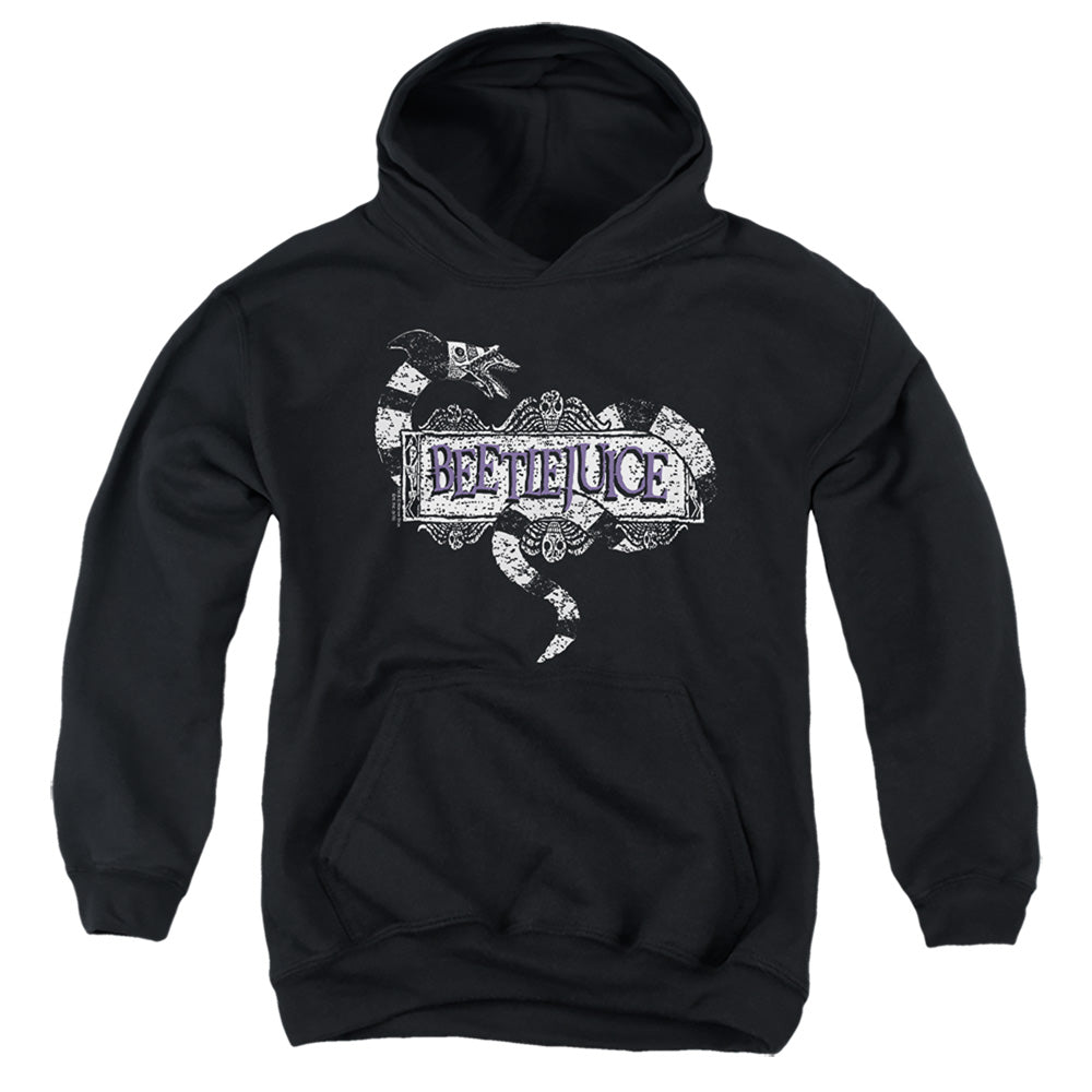 AN OFFCIALLY LICENSED BEETLEJUICE LOGO YOUTH HOODIE BLACK