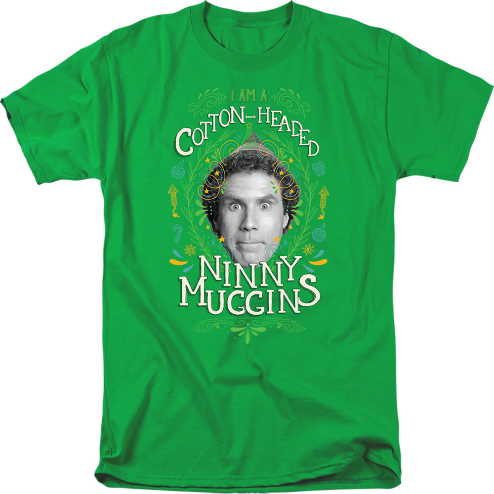 AN OFFCIALLY LICENSED ELF COTTON HEADED NINNY MUGGINS MEN'S REGULAR FIT T-SHIRT KELLY GREEN