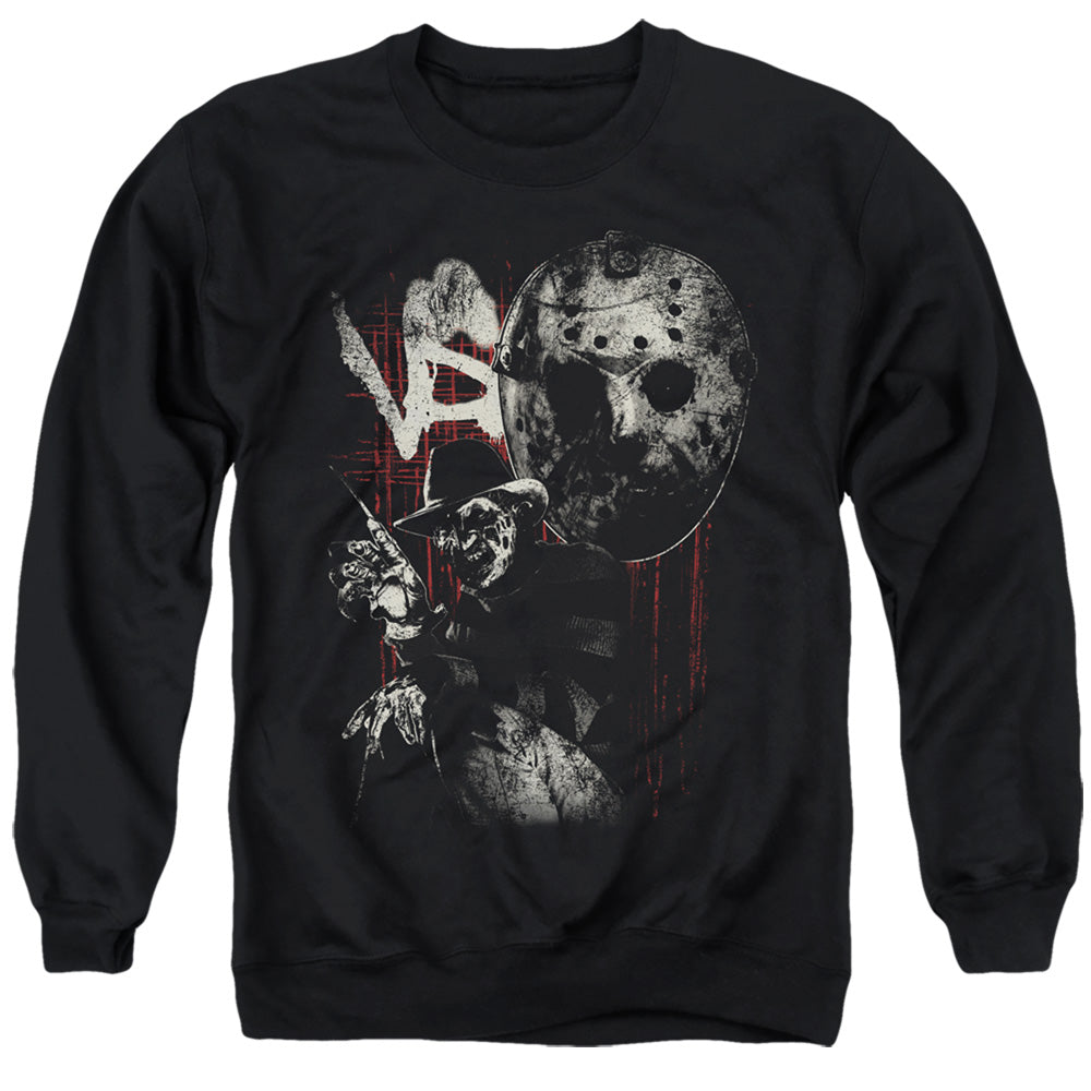 AN OFFCIALLY LICENSED FREDDY VS JASON SCRATCHES ADULT UNISEX CREWNECK SWEATSHIRT BLACK