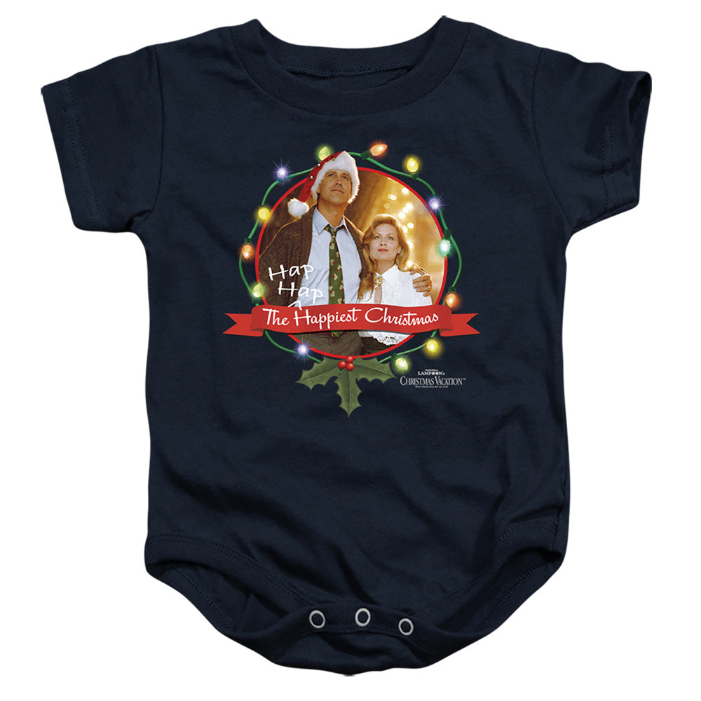 AN OFFCIALLY LICENSED CHRISTMAS VACATION HA HA HAPPIEST BABY BODYSUIT NAVY