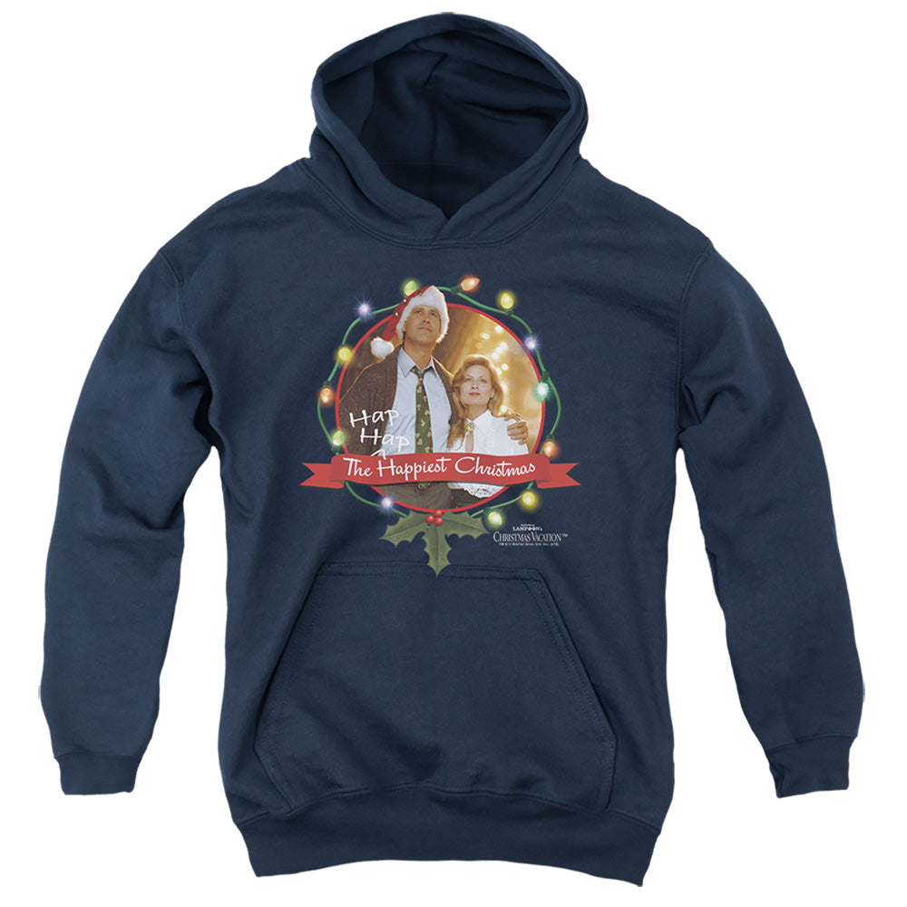 AN OFFCIALLY LICENSED CHRISTMAS VACATION HA HA HAPPIEST YOUTH HOODIE NAVY