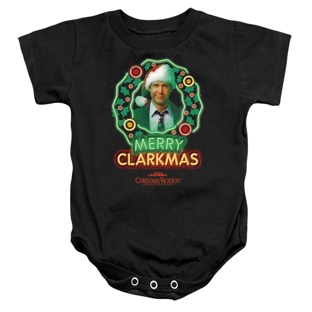 AN OFFCIALLY LICENSED CHRISTMAS VACATION NEON CLARK BABY BODYSUIT BLACK