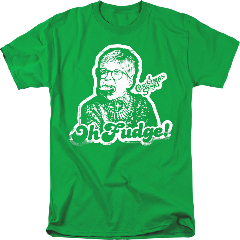 AN OFFCIALLY LICENSED A CHRISTMAS STORY OH FUDGE AGAIN MEN'S REGULAR FIT T-SHIRT BLACK