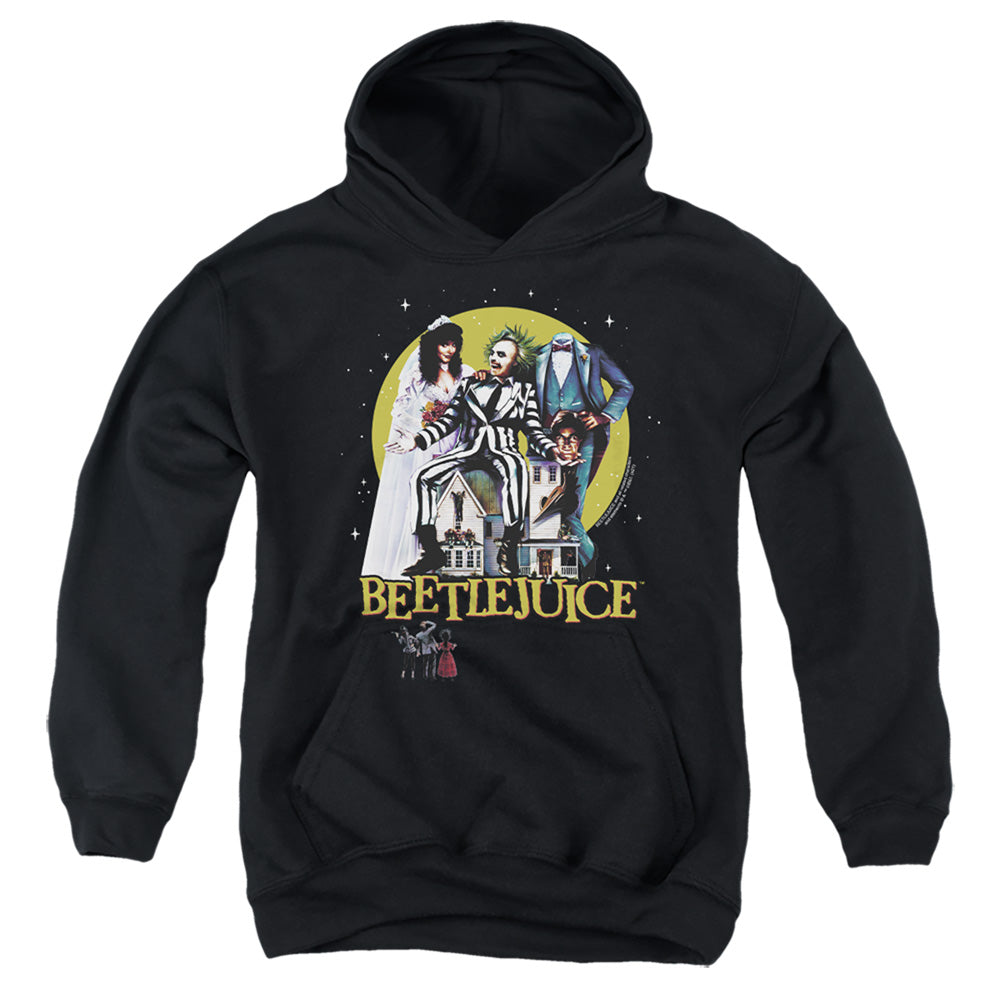 AN OFFCIALLY LICENSED BEETLEJUICE POSTER REVISITED YOUTH HOODIE BLACK