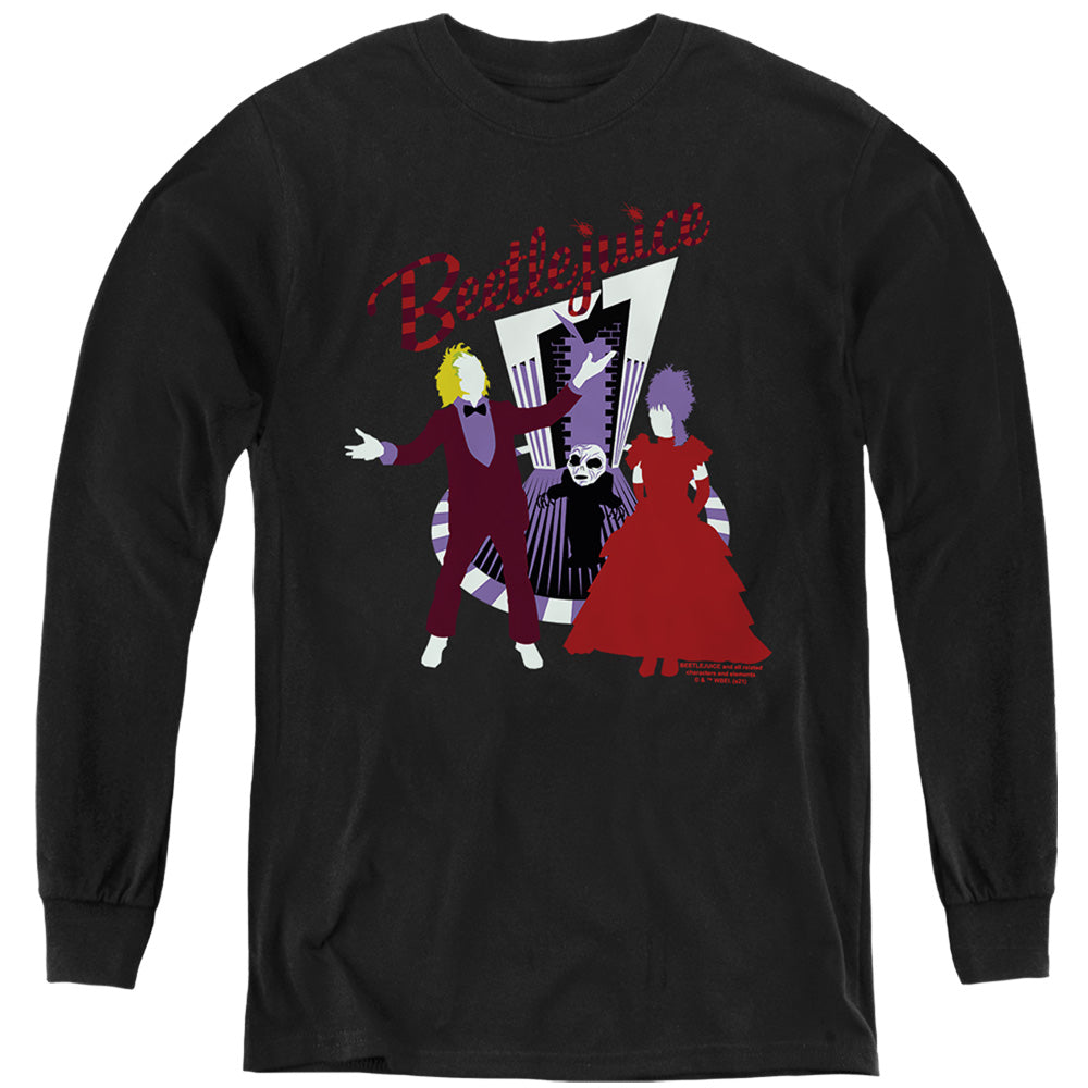 AN OFFCIALLY LICENSED BEETLEJUICE THE VOWS YOUTH LONG SLEEVE T-SHIRT BLACK