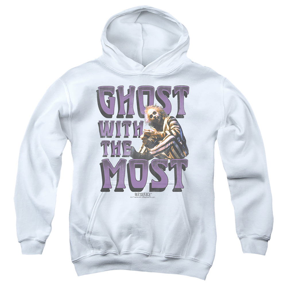 AN OFFCIALLY LICENSED BEETLEJUICE MOST YOUTH HOODIE WHITE