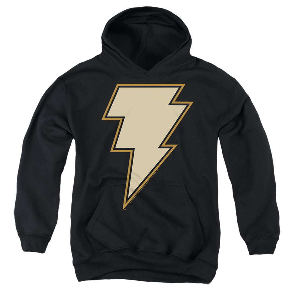 AN OFFCIALLY LICENSED BLACK ADAM BLACK ADAM CHEST EMBLEM YOUTH HOODIE BLACK