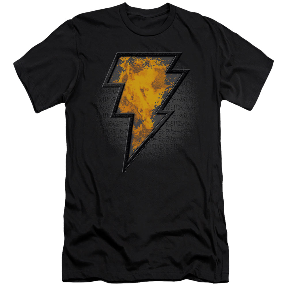 AN OFFCIALLY LICENSED BLACK ADAM BLACK ADAM BEVELED EMBLEM MEN'S PREMIUM SLIM FIT T-SHIRT BLACK