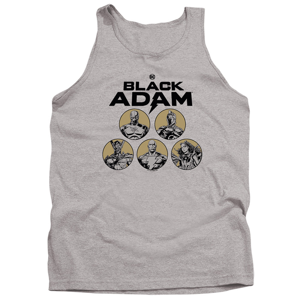 AN OFFCIALLY LICENSED BLACK ADAM BLACK ADAM CONTRAST GROUP ADULT UNISEX TANK TOP ATHLETIC HEATHER