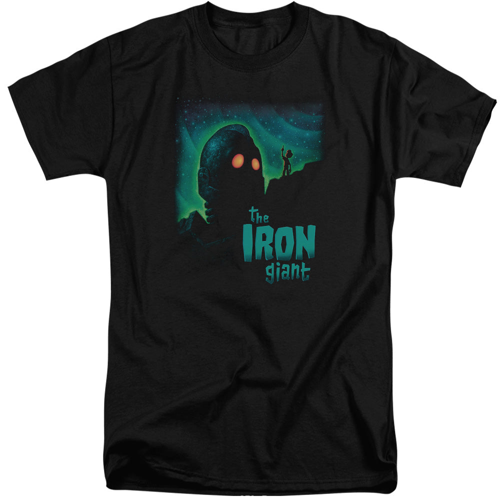 AN OFFCIALLY LICENSED IRON GIANT LOOK TO THE STARS MEN'S TALL FIT T-SHIRT BLACK